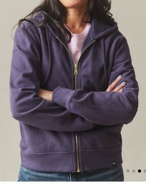 American Giant Women's Medium Purple Relaxed Classic Full Zip Hoodie Sweatshirt